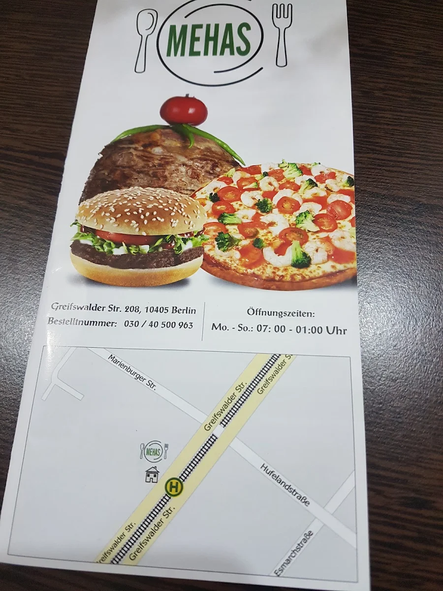 Speisekarte, MEHAS Berlin