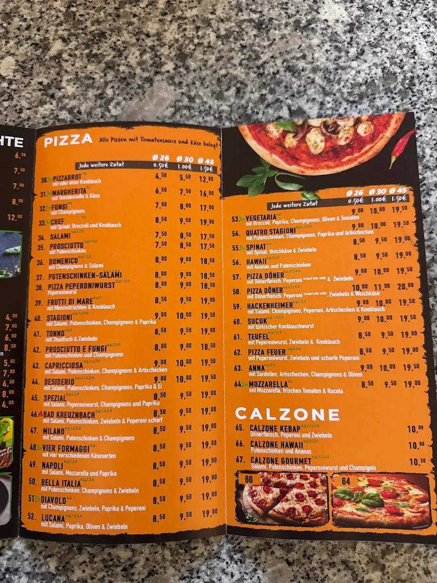 Speisekarte, Hackenheimer Döner und Pizzahaus