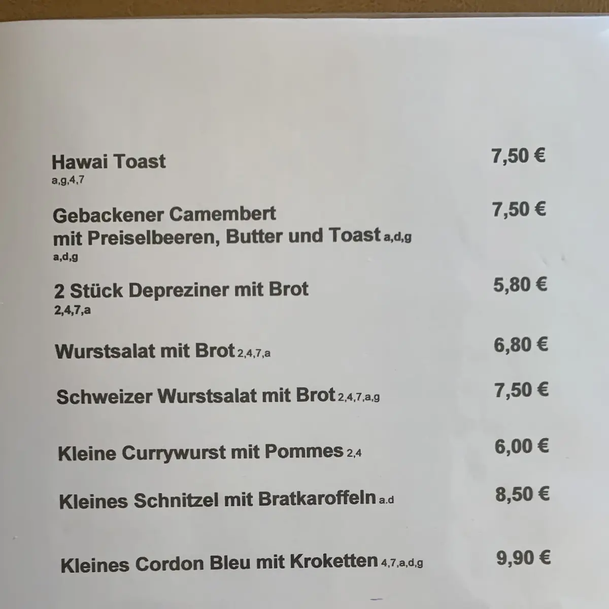 Speisekarte photo 1