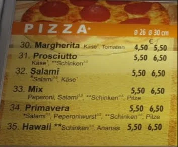 Speisekarte, Firat Grill