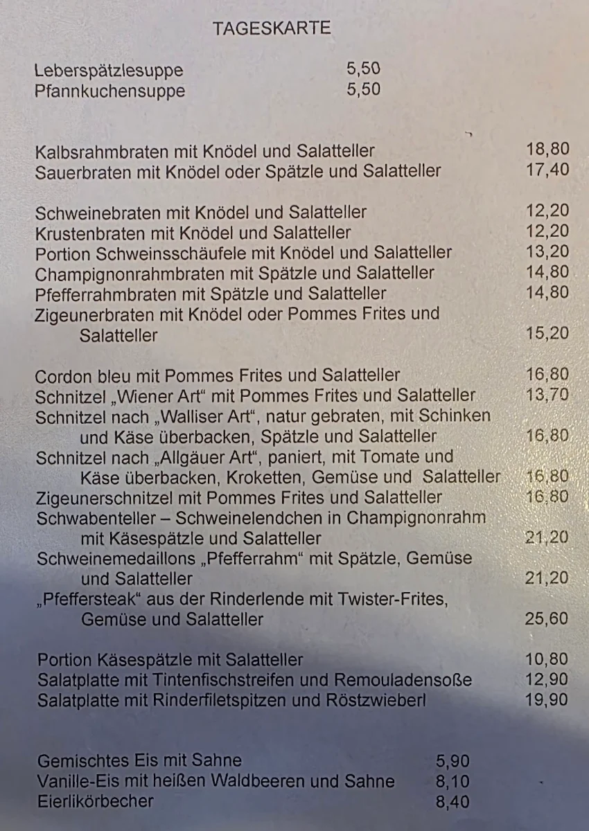 Speisekarte photo 2