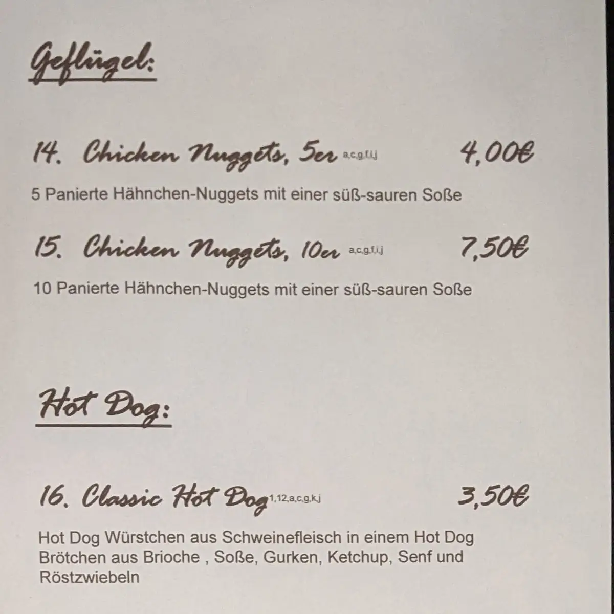 Speisekarte photo 1