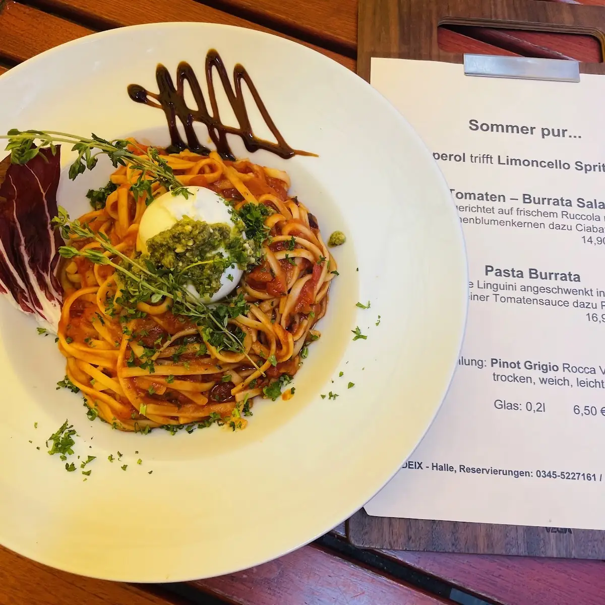 Speisekarte, DEIX-Restaurant/Biergarten
