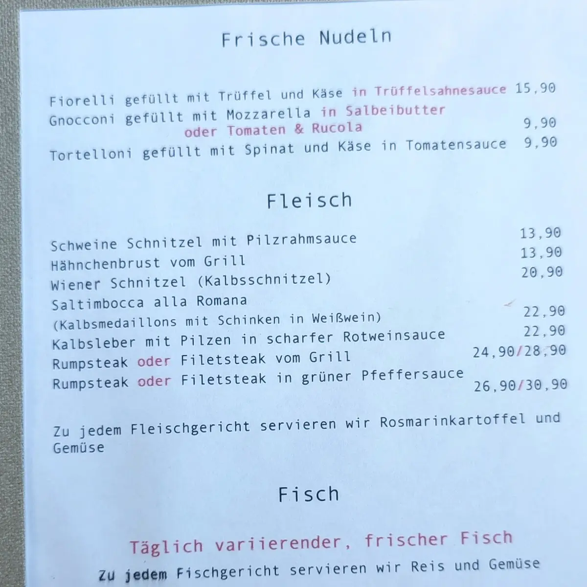 Speisekarte photo 4
