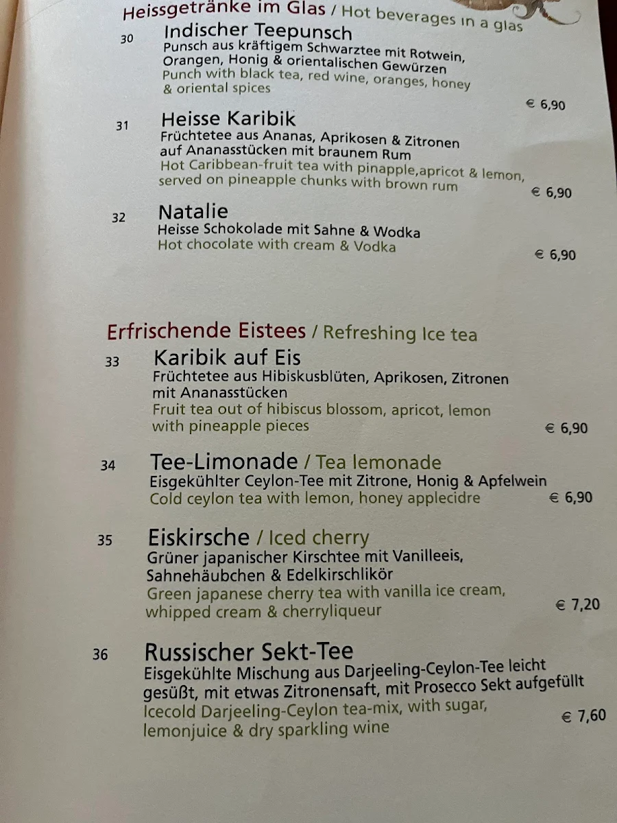 Speisekarte, Tadshikische Teestube