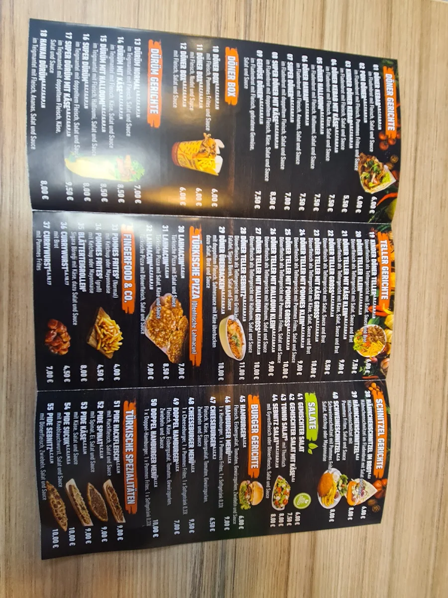 Speisekarte, Sebnitz Döner