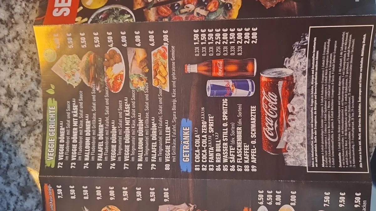 Speisekarte, Sebnitz Döner