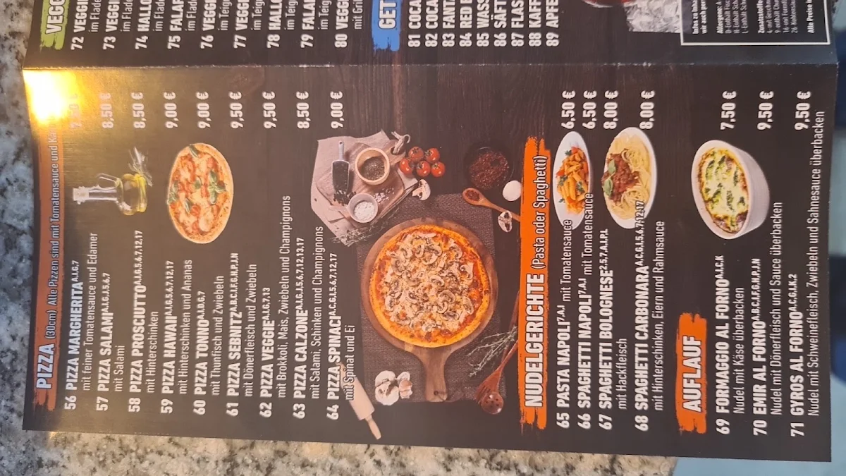 Speisekarte, Sebnitz Döner