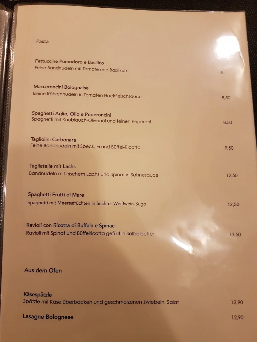 Speisekarte, Marienhof Weinstube-Restaurant
