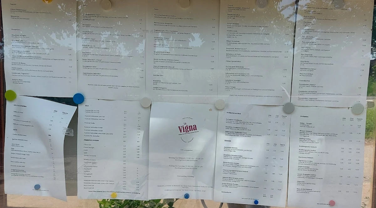 Speisekarte, Marienhof Weinstube-Restaurant