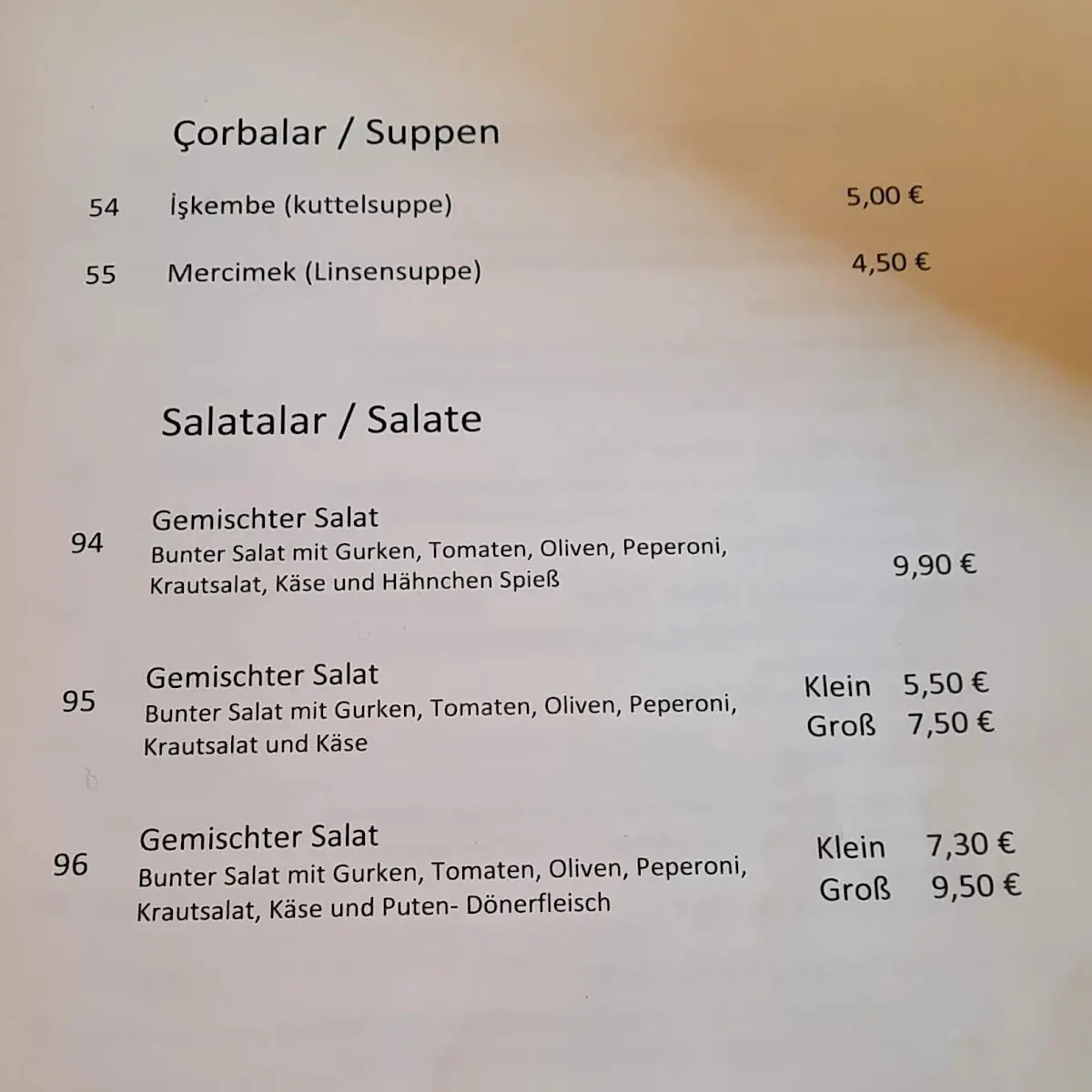 Speisekarte photo 1