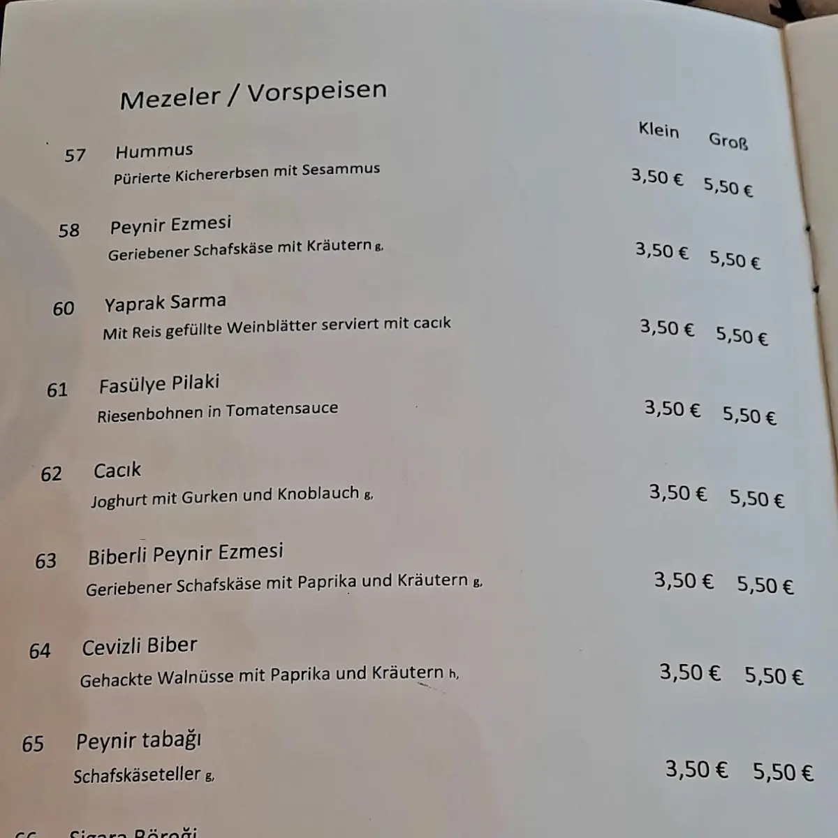 Speisekarte photo 2