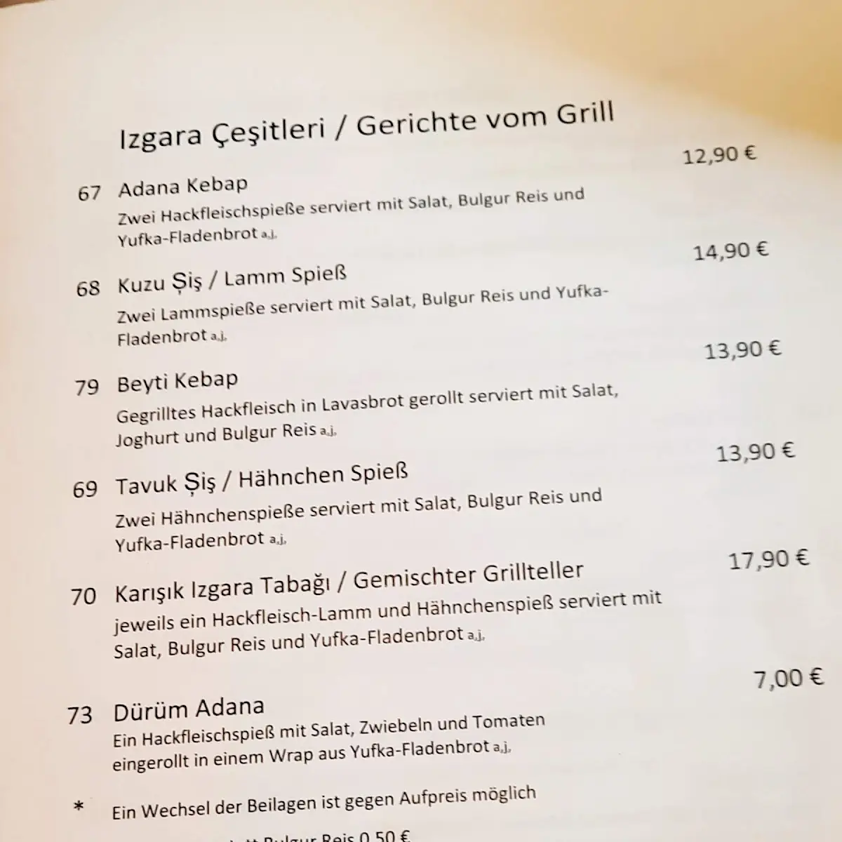 Speisekarte photo 5