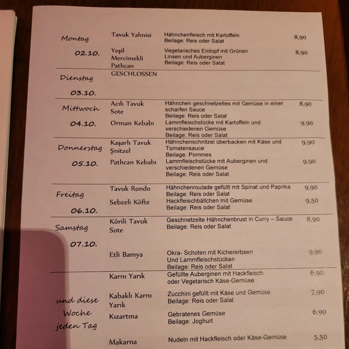 Speisekarte photo 7