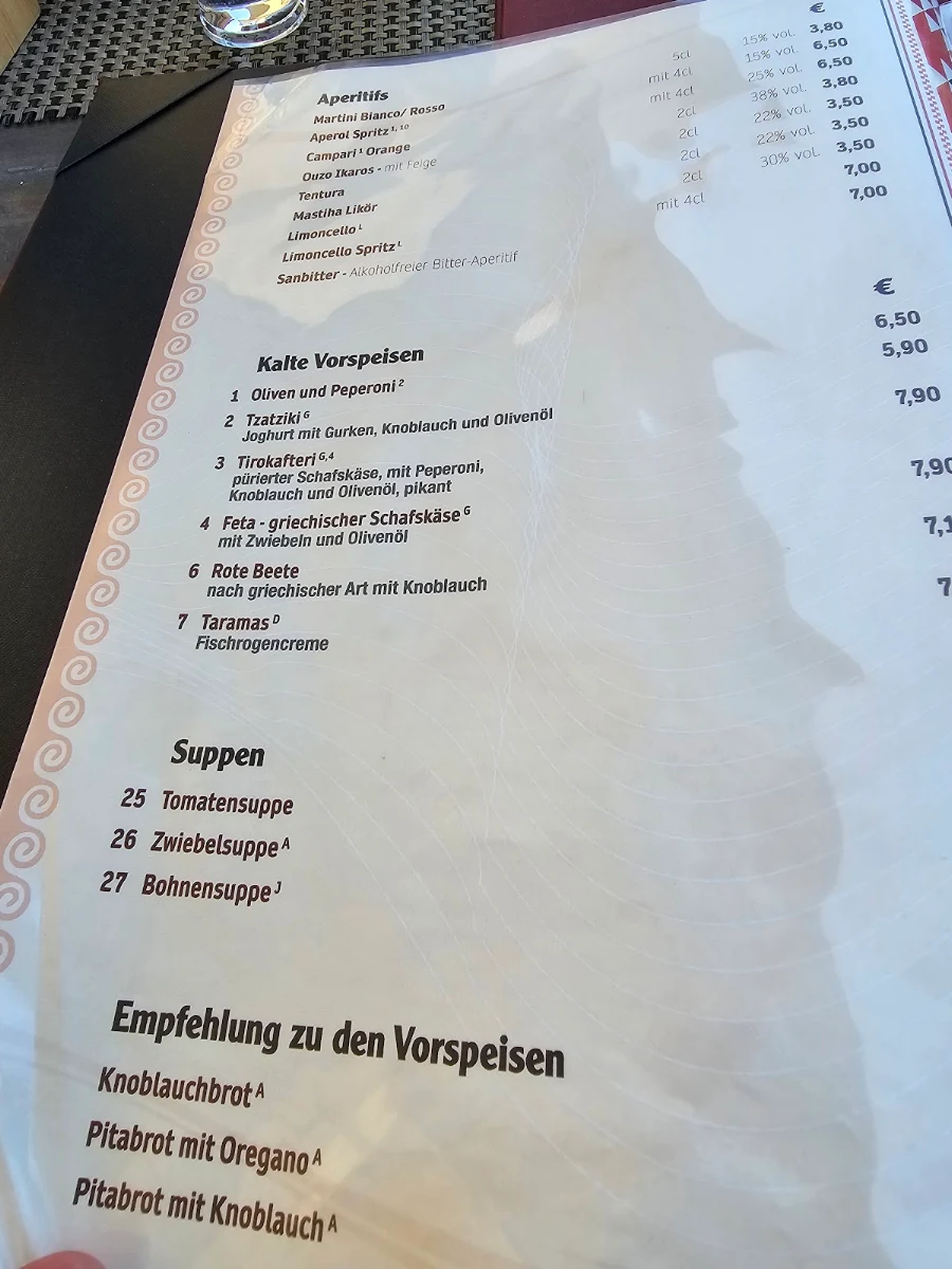 Speisekarte, Ikaros