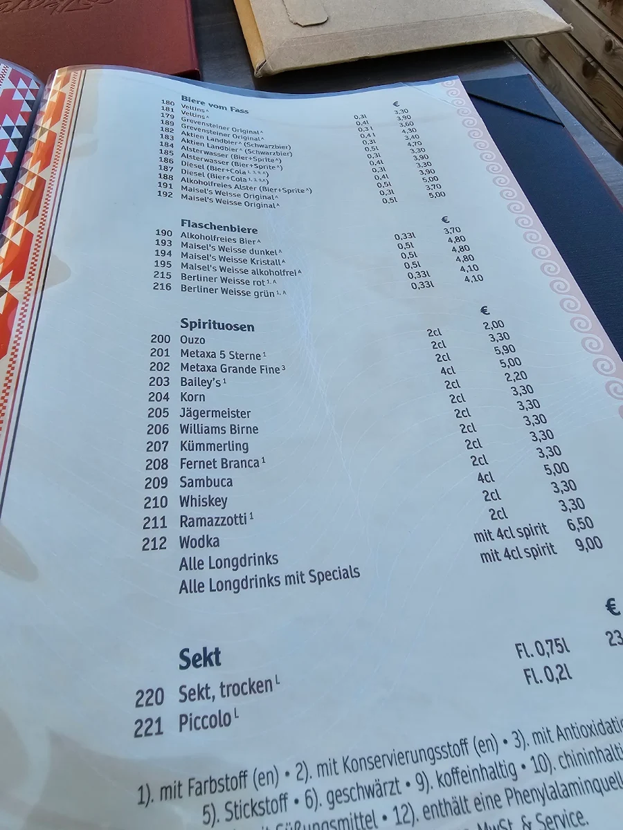 Speisekarte, Ikaros