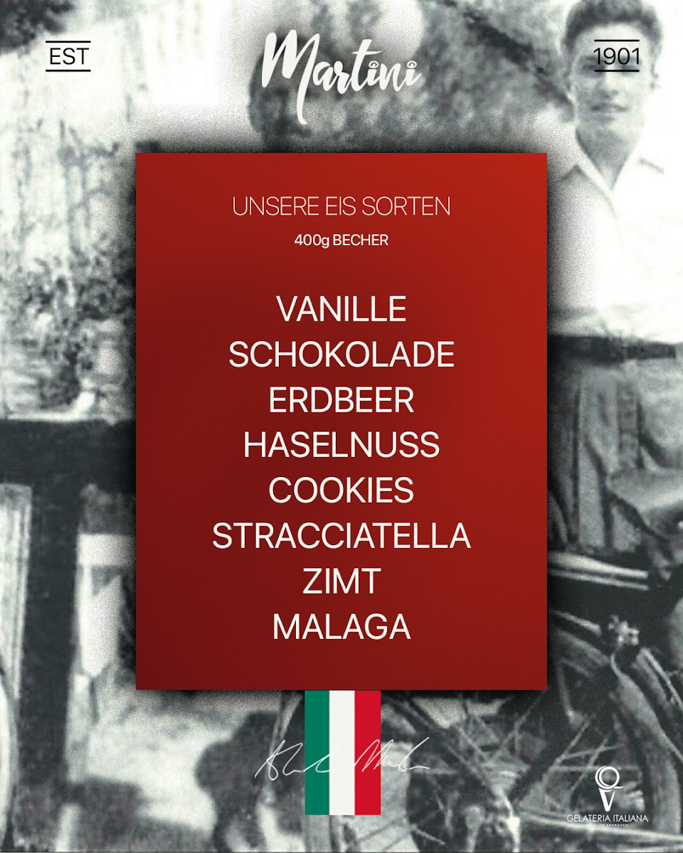 Speisekarte, Eiscafé Martini