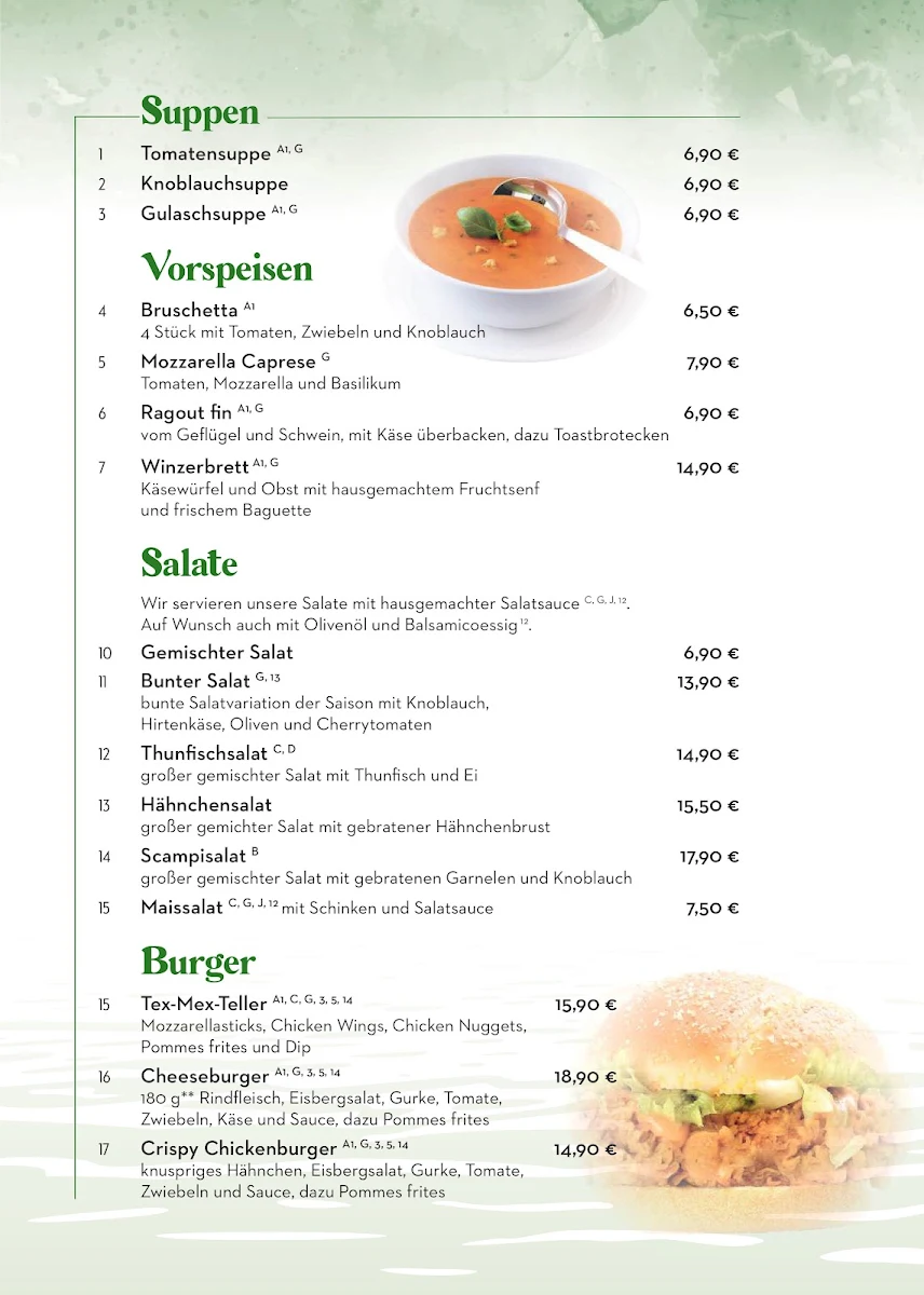 Speisekarte, Asador Steakhaus zum Seeblick