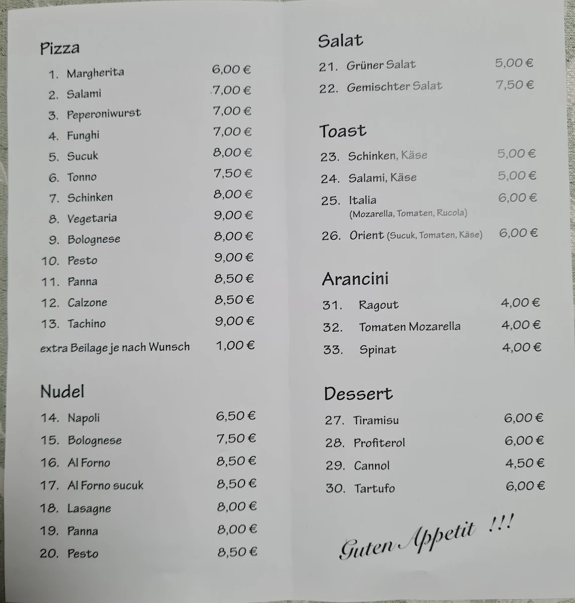 Speisekarte photo 1