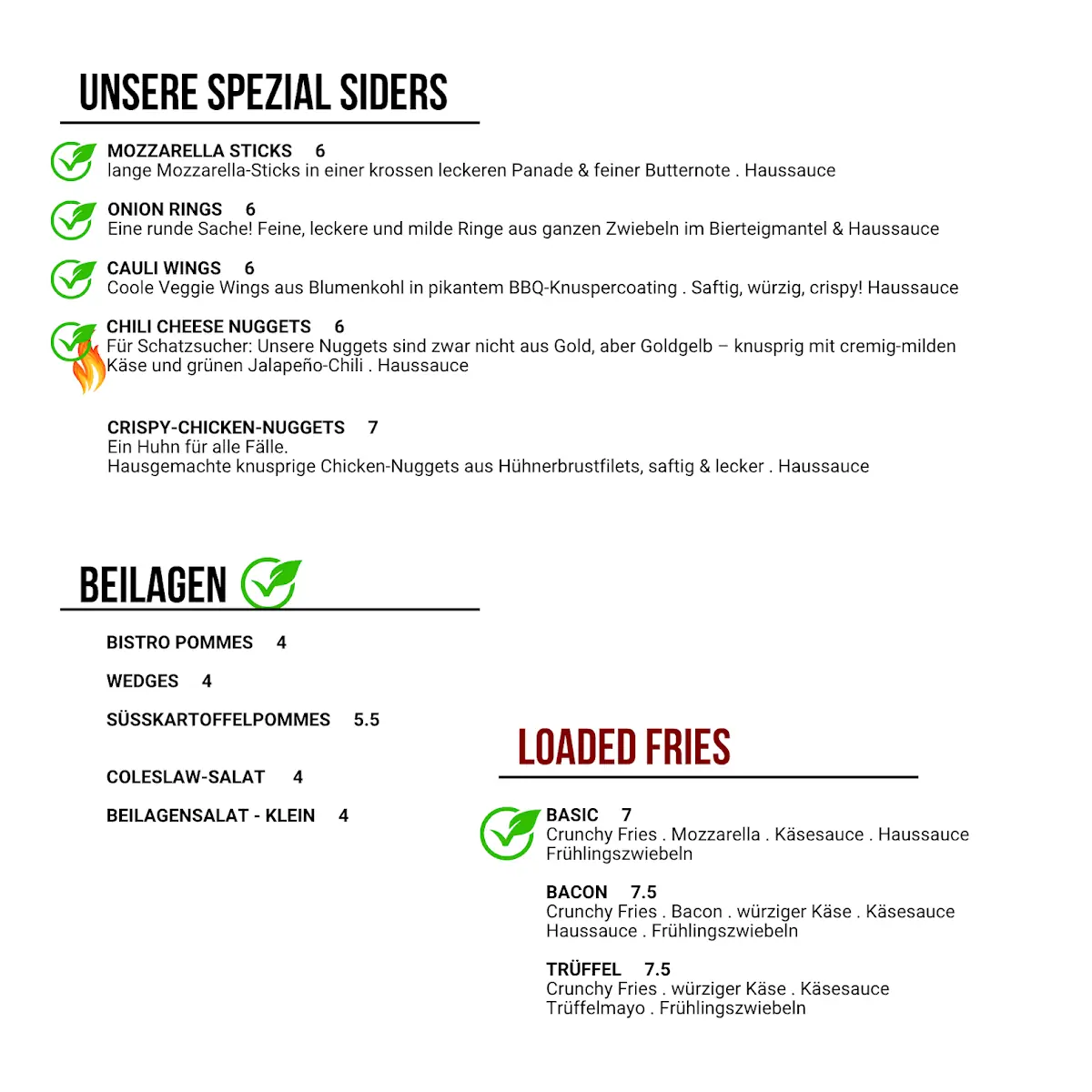 Speisekarte, Das Bistro & Kleinkunstbühne - Laufen
