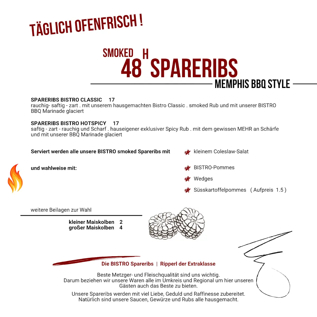 Speisekarte, Das Bistro & Kleinkunstbühne - Laufen