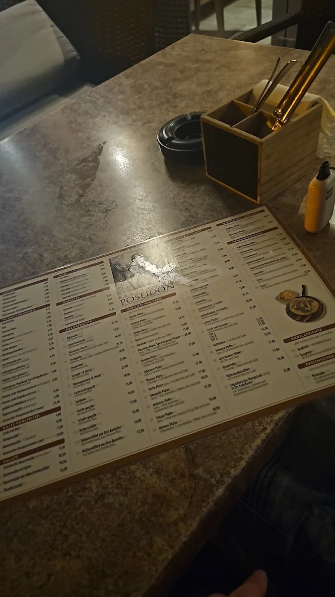 Speisekarte, Restaurant Poseidon - Dimi Mitsioulas
