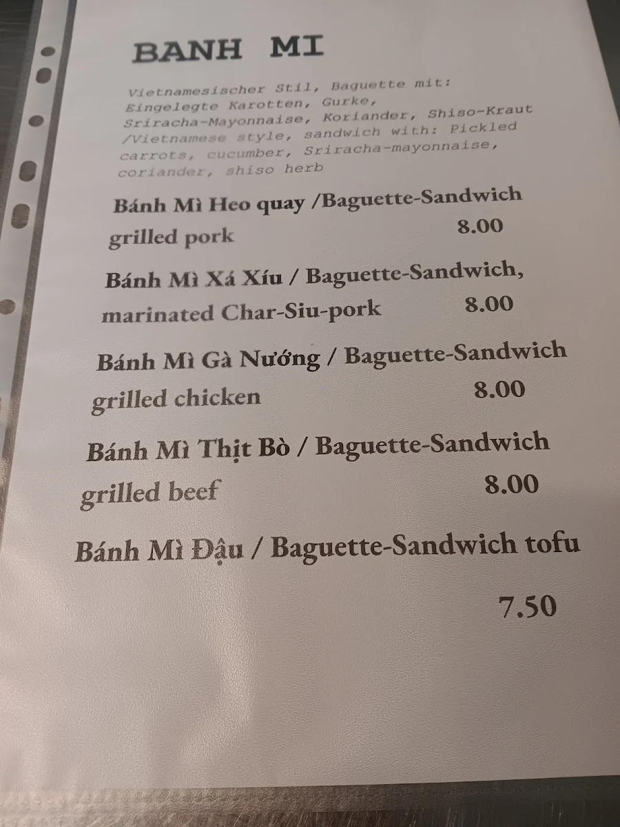 Speisekarte, Dong Do Restaurant