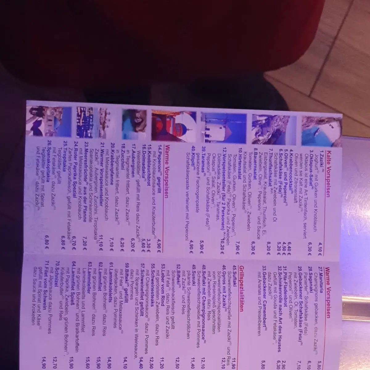 Speisekarte, SIRTAKI • Griechisches Restaurant
