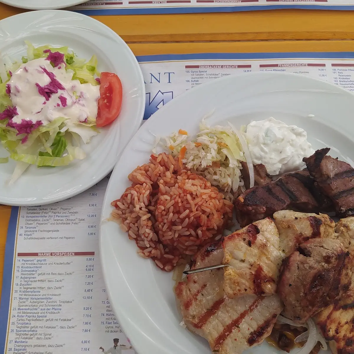 Speisekarte, SIRTAKI • Griechisches Restaurant