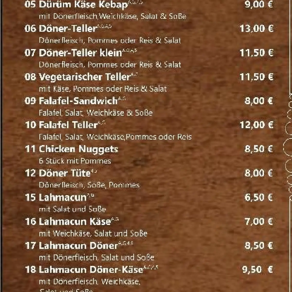 Speisekarte photo 2