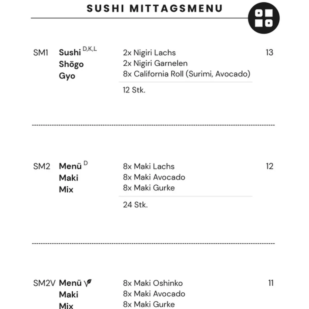 Speisekarte, YUMIKO Asia Kitchen