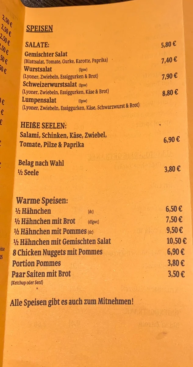 Speisekarte, CityPub202