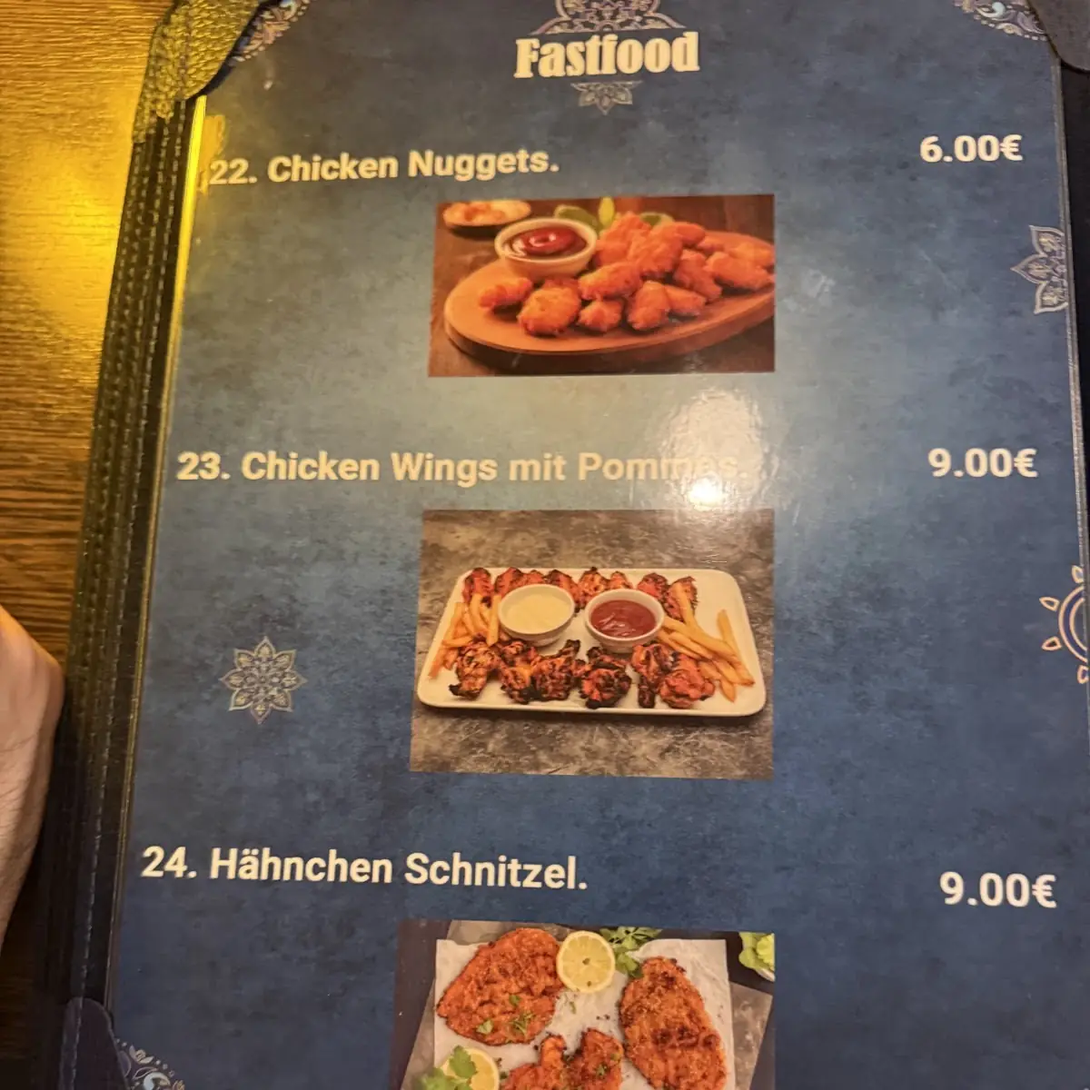 Speisekarte, Molana Restaurant