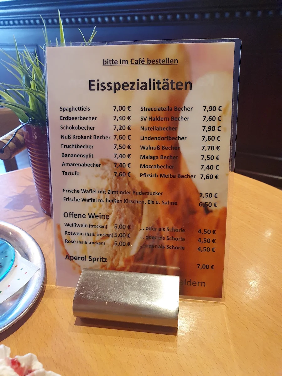 Speisekarte, Eis Cafe Italia