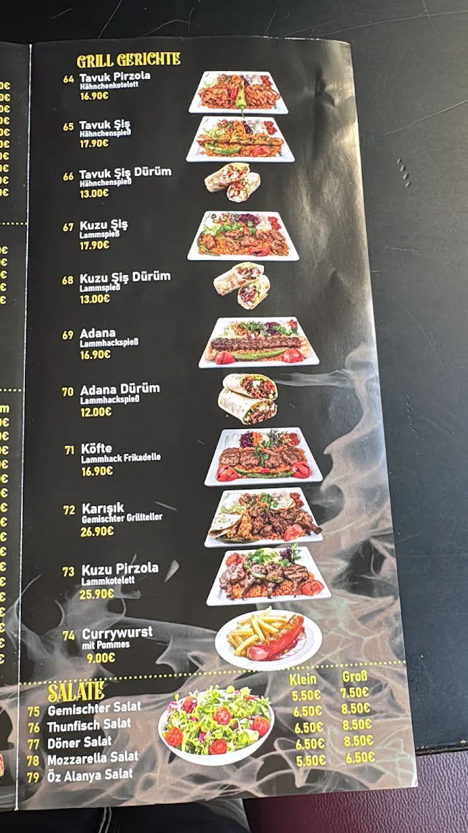 Speisekarte, Öz Alanya Döner & Restaurant