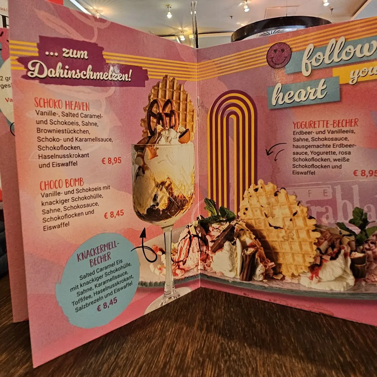 Speisekarte, Cafe Extrablatt Ulm