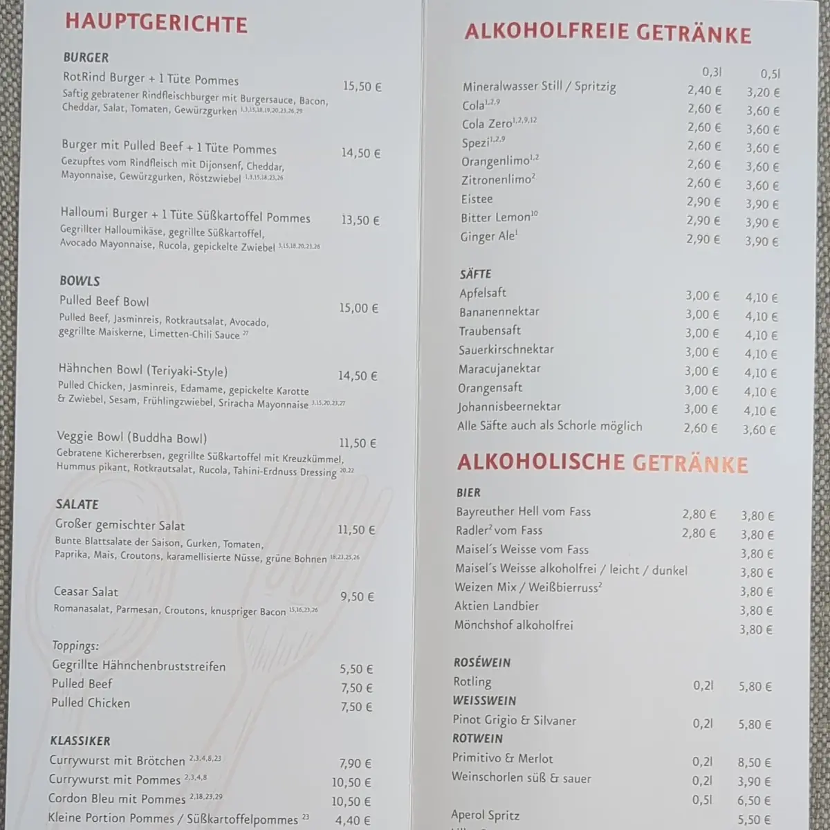 Speisekarte photo 1