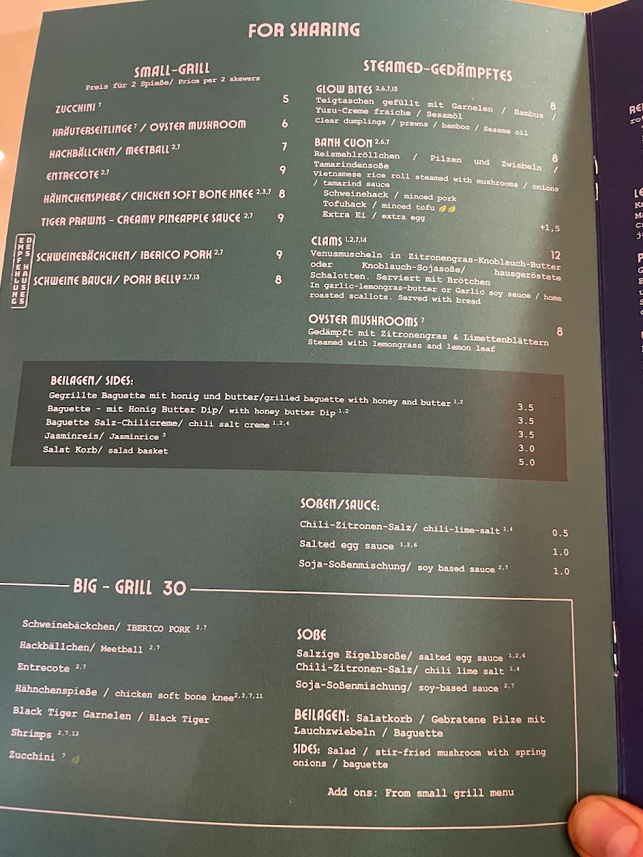 Speisekarte, Marigold Restaurant - Asiatische Restaurant