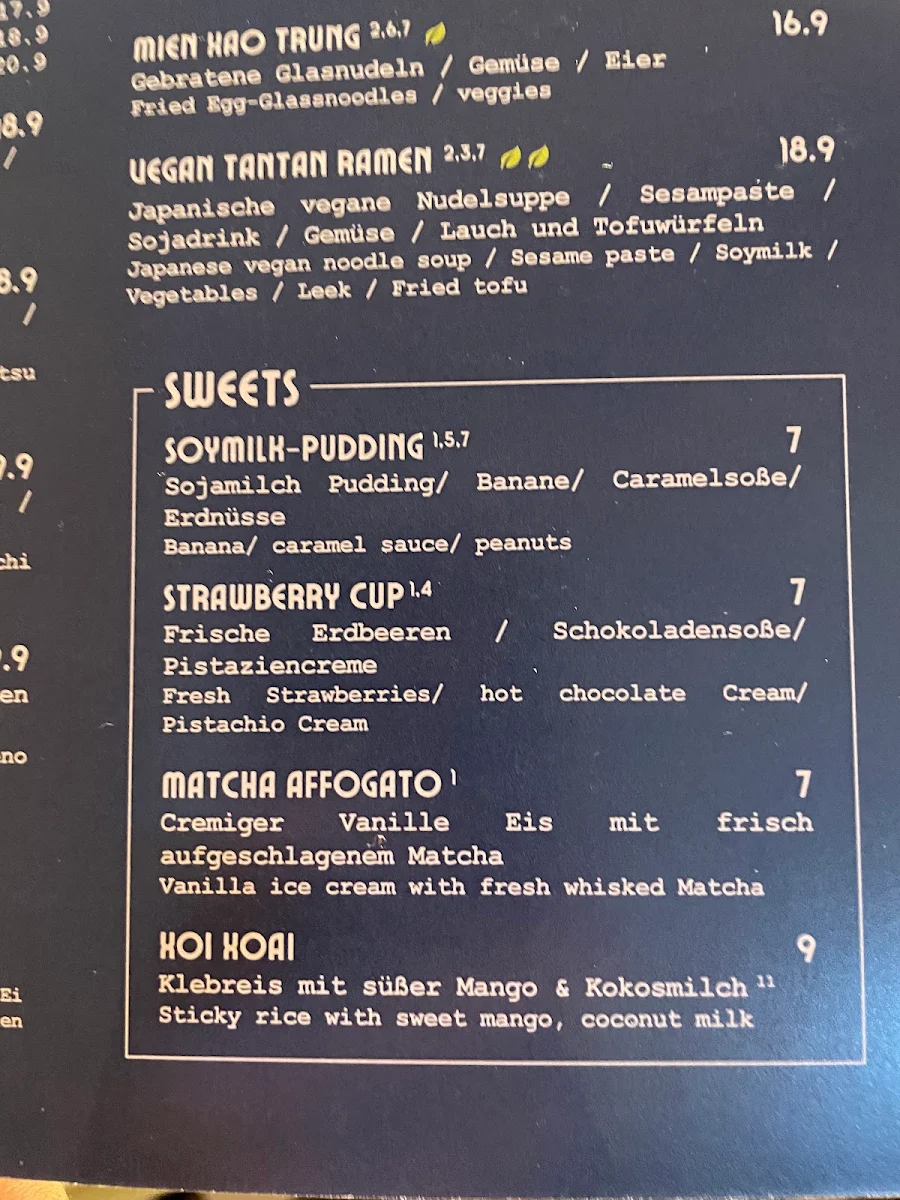 Speisekarte, Marigold Restaurant - Asiatische Restaurant