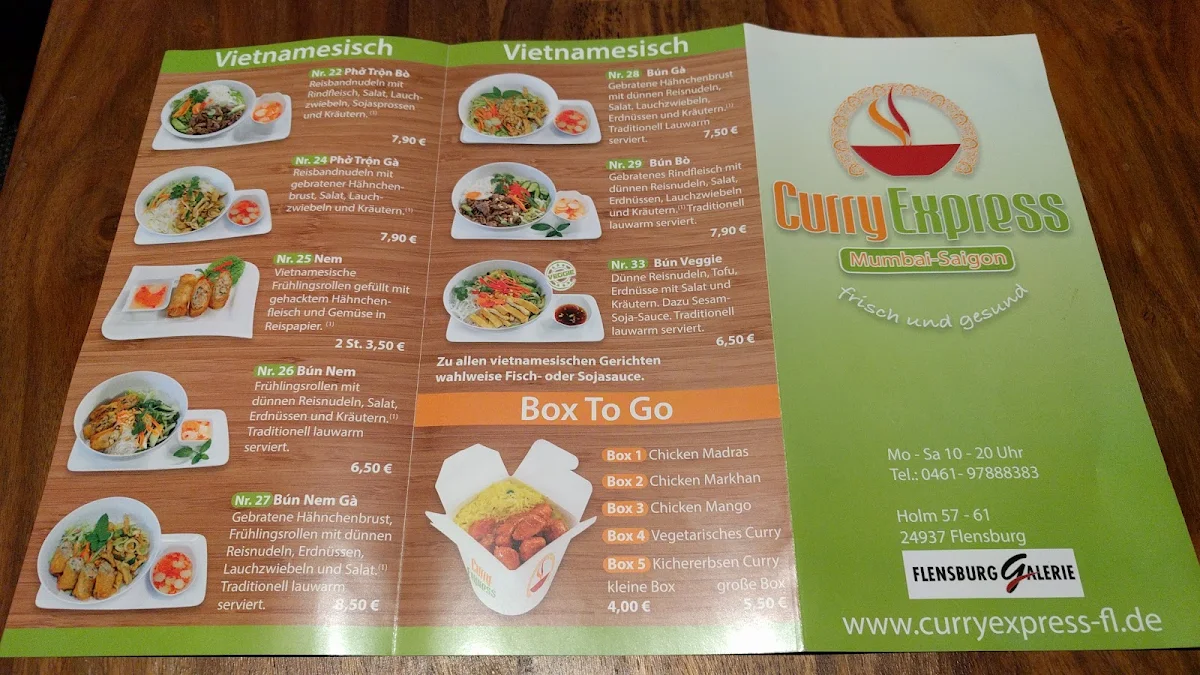 Speisekarte, Curry Express
