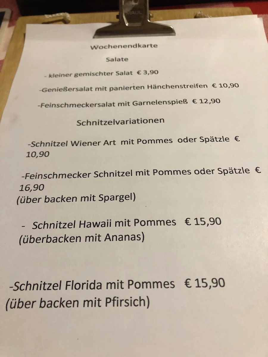 Speisekarte, Brenzstüble - Der Biergarten am Brenzpark