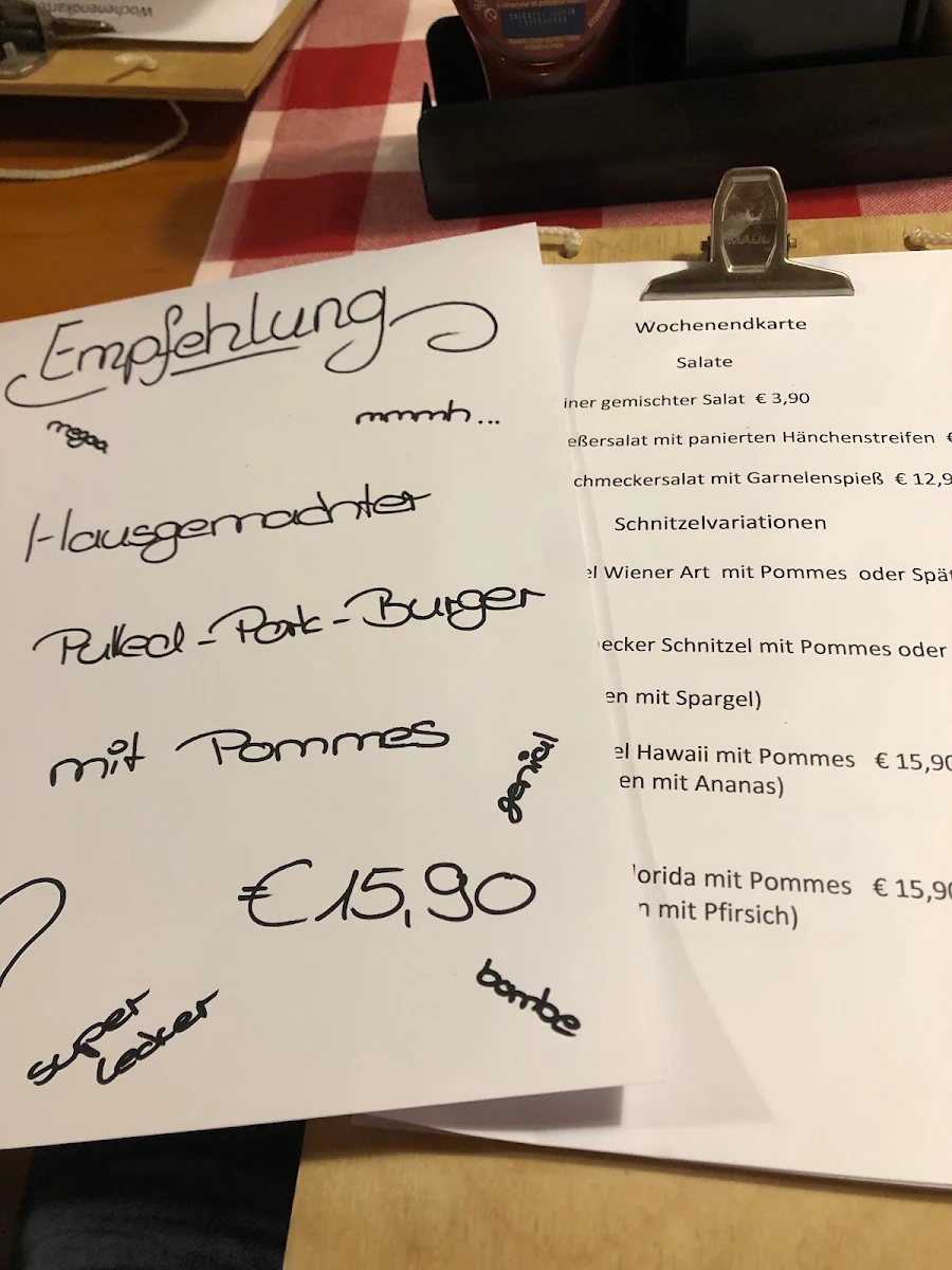 Speisekarte, Brenzstüble - Der Biergarten am Brenzpark