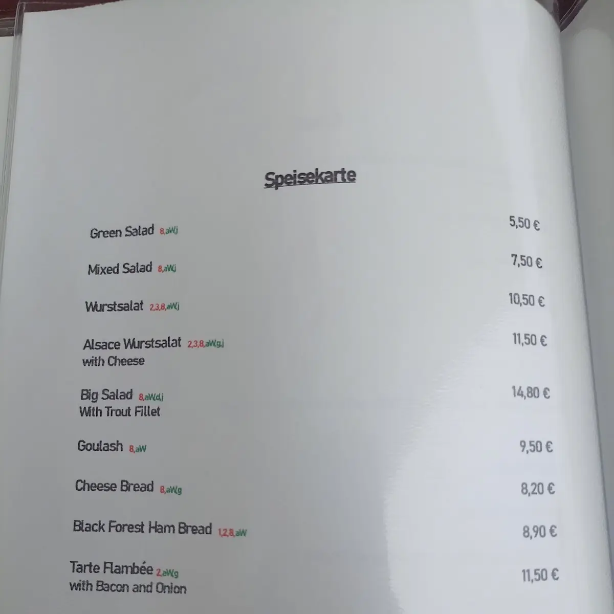 Speisekarte photo 2