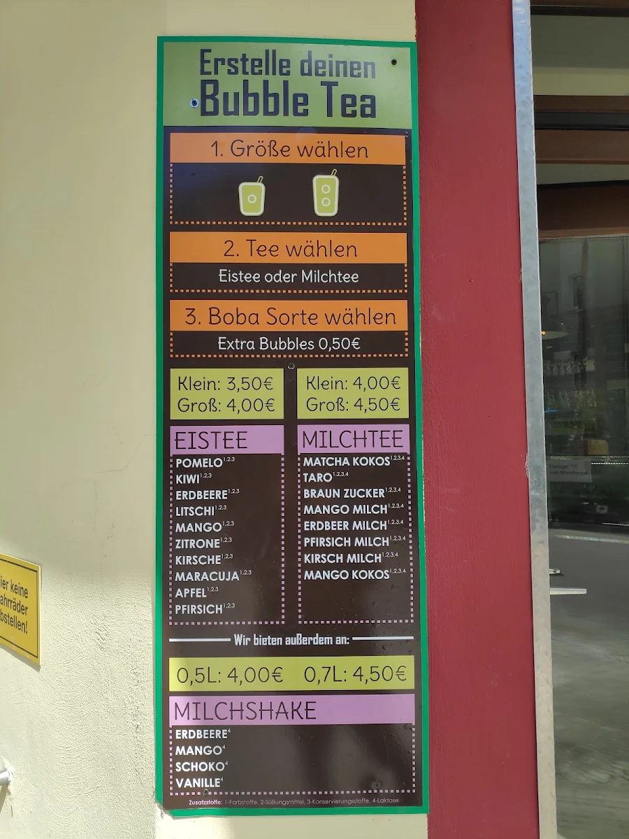 Speisekarte, Eiscafe Süd
