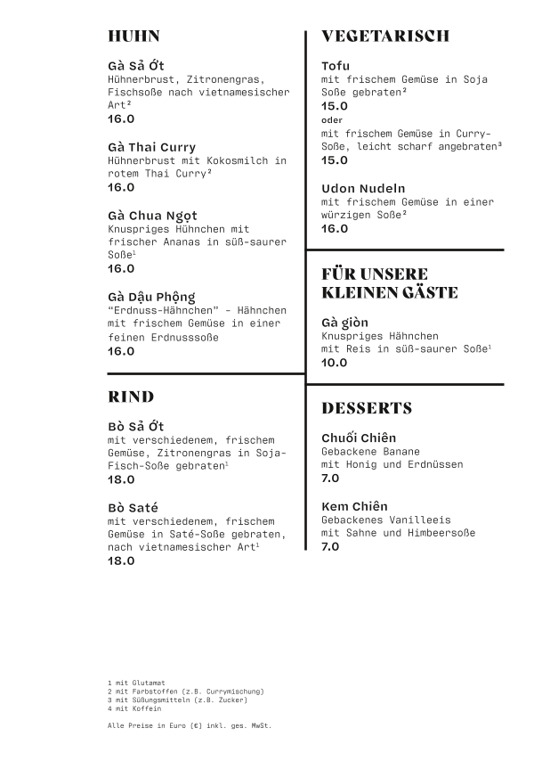 Speisekarte, Le Restaurant Laupheim