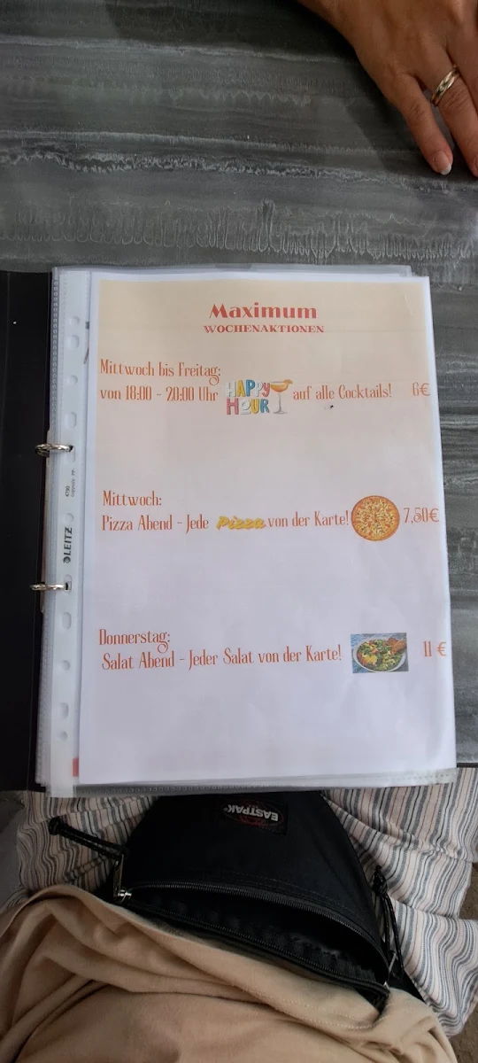 Speisekarte, Maxim's Restaurant