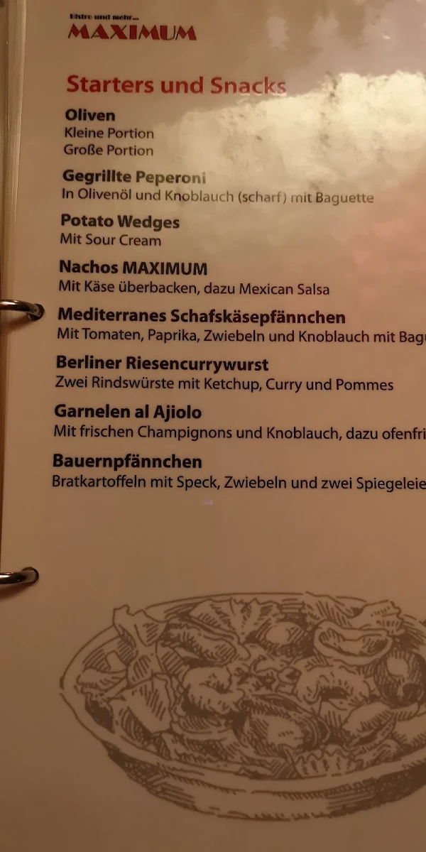 Speisekarte, Maxim's Restaurant