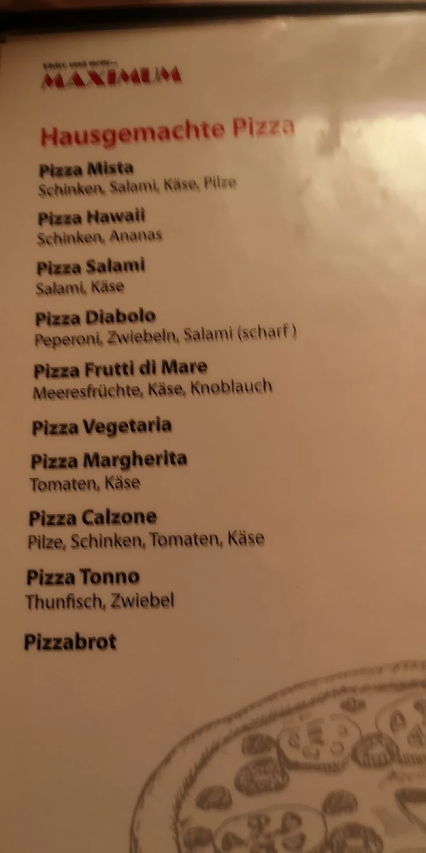 Speisekarte, Maxim's Restaurant