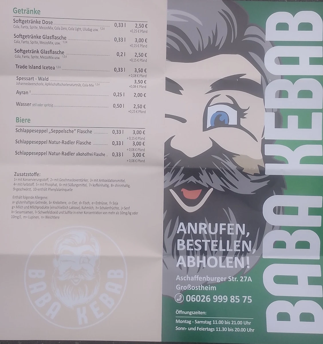 Speisekarte, Baba Kebab