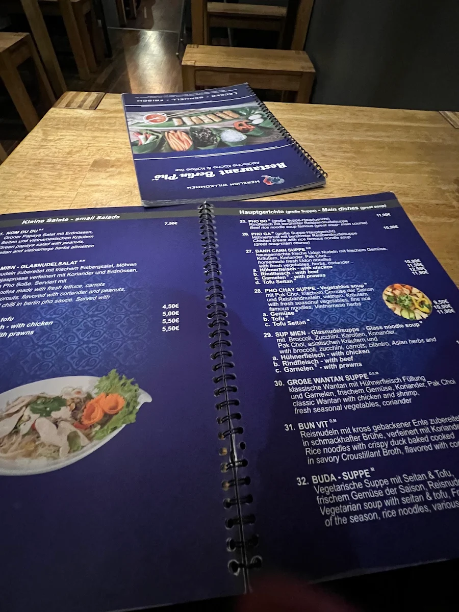 Speisekarte, Restaurant Berlin Phở